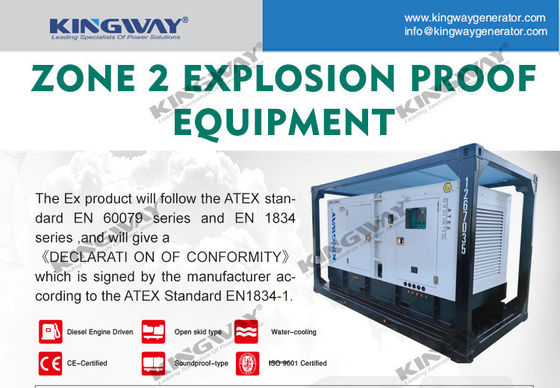 Offshore Platform Canopy 25kva 400v 50hz 3 faz 4 kablo patlama geçirmez dizel motor ATEX sertifikalı bölge 2 offshore jeneratörü