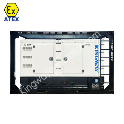 3 fazlı ATEX sertifikası DNVGL 2.7-1 kayma çerçeve 400kva bölge2 patlama geçirmez dizel jeneratör seti açık deniz platformu