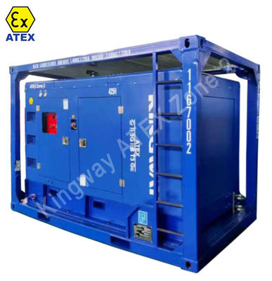 IP55 Alternatör Tehlikeli alan ATEX sertifikası 300kva bölge2 patlamaya dayanıklı dizel jeneratör seti DNVBV LR 2.7-1 kayma çerçeve