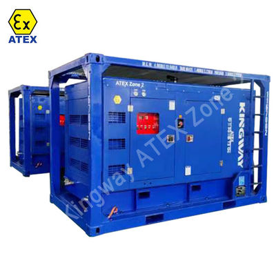 OEM Özel ATEX 3 fazlı 200kw bölge2 patlamaya dayanıklı dizel jeneratör seti DNVGL 2.7-1 kaydırma çerçeve platform servis motoru
