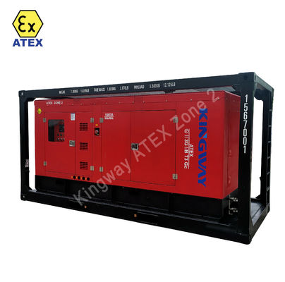 OEM Özel ATEX 3 fazlı 200kw bölge2 patlamaya dayanıklı dizel jeneratör seti DNVGL 2.7-1 kaydırma çerçeve platform servis motoru