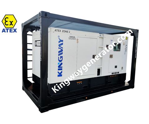 20KVA Atex Bölge 2 ATEX Patlama Kanıtlı Jeneratör DNV kaldırma çerçevesi ile Petrol ve Gaz Sanayi Set