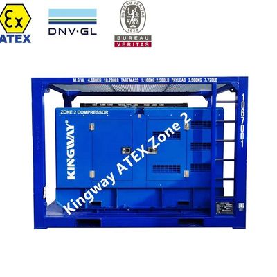 60KVA Kingway ATEX Sertifikalı Bölge 2 Ex Kanıtlı Dizel Jeneratör DNV Standartları Offshore Servis Asansör Çerçeve