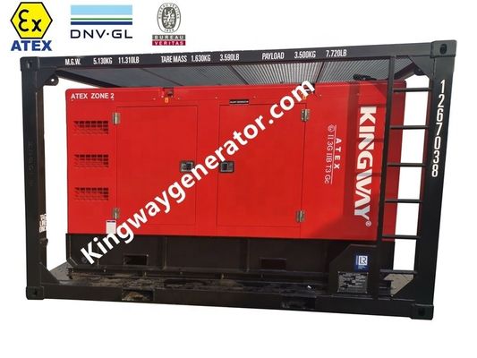 ATEX sertifikası 3 fazlı DNVGL 2.7-1 kaydırma çerçevesi 120kw 150kva karadaki denizaltı platform bölgesi 2 jeneratörü