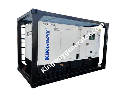 60KVA Kingway ATEX Sertifikalı Bölge 2 Ex Kanıtlı Dizel Jeneratör DNV Standartları Offshore Servis Asansör Çerçeve
