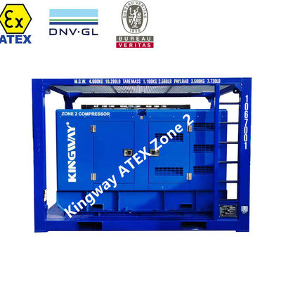 ATEX Bölge 2 375CFM Sullair Patlama Dayanıklı Dizel Hava Kompresörü Kingway DNV Çerçeve
