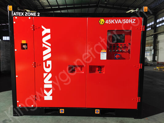 30KVA Kingway ATEX Bölge 2 Kompakt Sessiz Patlamaya Dayanıklı Dizel Jeneratör DNV Kaldırma Çerçeveli