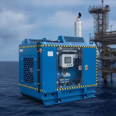 Kingway 150KVA ATEX Bölge 2 ComAp MRS16 Akıllı Kontrolörlü Açık Deniz Dizel Jeneratör Seti