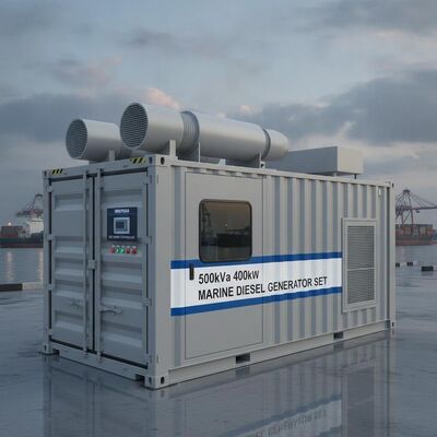 500kVA 400kW konteynerli ses geçirmez deniz dizel jeneratörü Deepsea ATS akıllı denetleyiciyle
